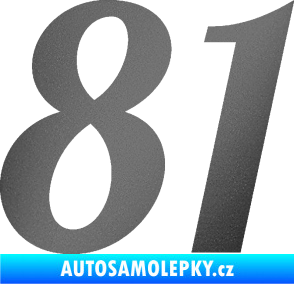 Samolepka Startovní číslo 81 typ 3   grafitová metalíza