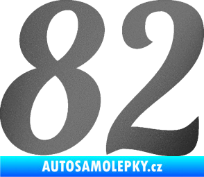 Samolepka Startovní číslo 82 typ 3   grafitová metalíza