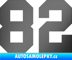 Samolepka Startovní číslo 82 grafitová metalíza