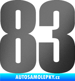 Samolepka Startovní číslo 83 typ 2   grafitová metalíza