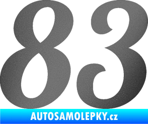 Samolepka Startovní číslo 83 typ 3   grafitová metalíza