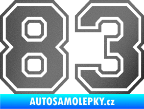 Samolepka Startovní číslo 83 typ 4 grafitová metalíza