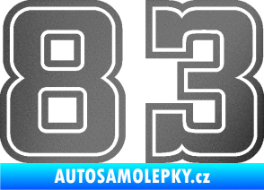 Samolepka Startovní číslo 83 typ 5 grafitová metalíza