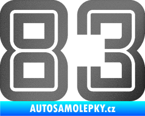 Samolepka Startovní číslo 83 typ 7 grafitová metalíza