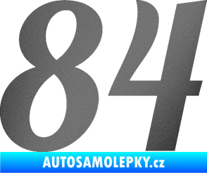 Samolepka Startovní číslo 84 typ 3  grafitová metalíza