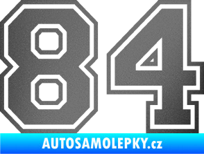 Samolepka Startovní číslo 84 typ 4 grafitová metalíza