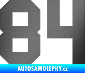 Samolepka Startovní číslo 84 grafitová metalíza