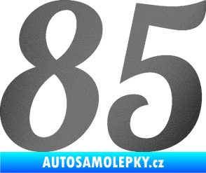 Samolepka Startovní číslo 85 typ 3   grafitová metalíza