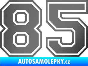 Samolepka Startovní číslo 85 typ 4 grafitová metalíza