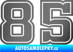 Samolepka Startovní číslo 85 typ 5 grafitová metalíza