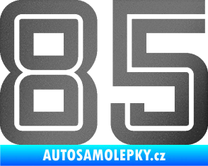 Samolepka Startovní číslo 85 typ 7 grafitová metalíza