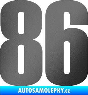 Samolepka Startovní číslo 86 typ 2      grafitová metalíza