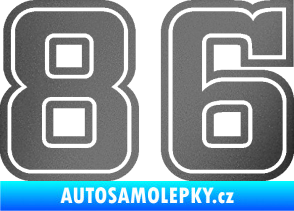 Samolepka Startovní číslo 86 typ 5 grafitová metalíza