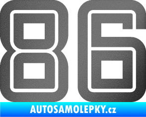 Samolepka Startovní číslo 86 typ 7 grafitová metalíza
