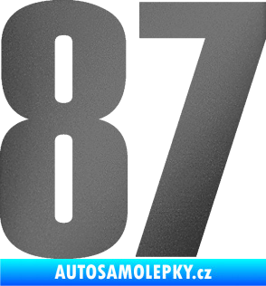 Samolepka Startovní číslo 87 typ 2       grafitová metalíza