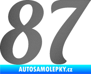 Samolepka Startovní číslo 87 typ 3   grafitová metalíza