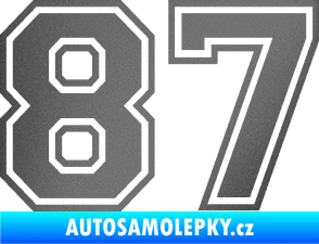 Samolepka Startovní číslo 87 typ 4 grafitová metalíza
