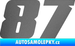 Samolepka Startovní číslo 87 typ 6 grafitová metalíza