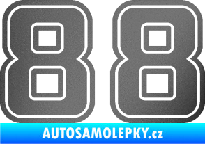 Samolepka Startovní číslo 88 typ 5 grafitová metalíza