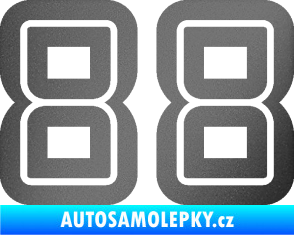 Samolepka Startovní číslo 88 typ 7 grafitová metalíza