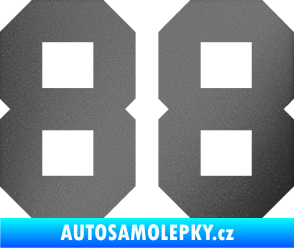Samolepka Startovní číslo 88 grafitová metalíza