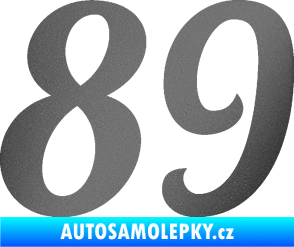 Samolepka Startovní číslo 89 typ 3  grafitová metalíza