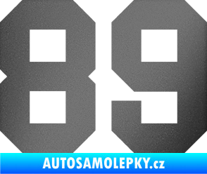 Samolepka Startovní číslo 89 grafitová metalíza