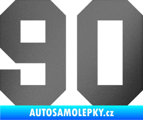 Samolepka Startovní číslo 90 grafitová metalíza