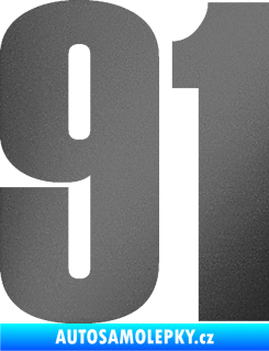 Samolepka Startovní číslo 91 typ 2 grafitová metalíza