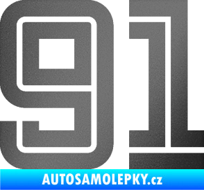 Samolepka Startovní číslo 91 typ 7 grafitová metalíza