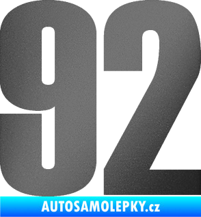 Samolepka Startovní číslo 92 typ 2  grafitová metalíza