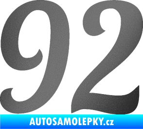 Samolepka Startovní číslo 92 typ 3   grafitová metalíza