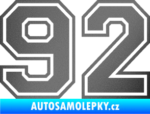 Samolepka Startovní číslo 92 typ 4 grafitová metalíza