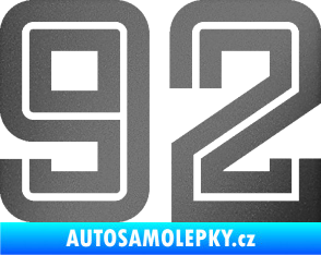 Samolepka Startovní číslo 92 typ 7 grafitová metalíza