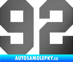 Samolepka Startovní číslo 92 grafitová metalíza