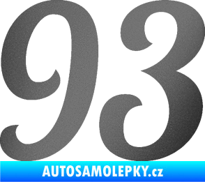 Samolepka Startovní číslo 93 typ 3   grafitová metalíza