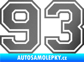 Samolepka Startovní číslo 93 typ 4 grafitová metalíza