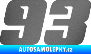Samolepka Startovní číslo 93 typ 6 grafitová metalíza