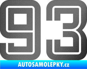 Samolepka Startovní číslo 93 typ 7 grafitová metalíza