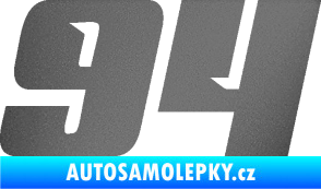 Samolepka Startovní číslo 94 typ 6 grafitová metalíza