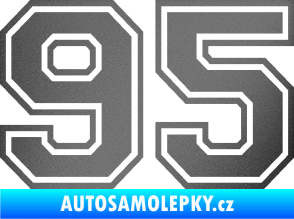 Samolepka Startovní číslo 95 typ 4 grafitová metalíza