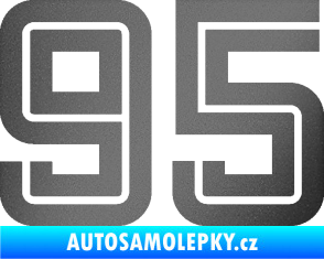 Samolepka Startovní číslo 95 typ 7 grafitová metalíza