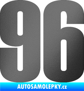Samolepka Startovní číslo 96 typ 2     grafitová metalíza
