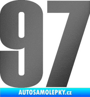 Samolepka Startovní číslo 97 typ 2 grafitová metalíza