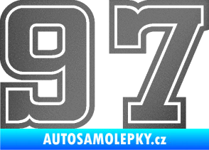 Samolepka Startovní číslo 97 typ 5 grafitová metalíza