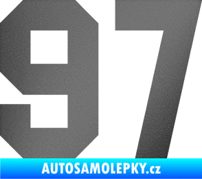 Samolepka Startovní číslo 97 grafitová metalíza