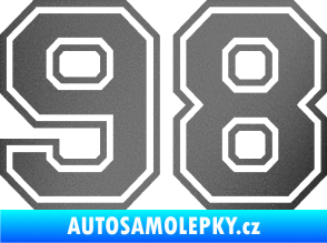 Samolepka Startovní číslo 98 typ 4 grafitová metalíza