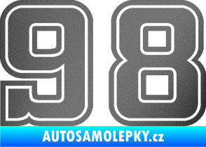 Samolepka Startovní číslo 98 typ 5 grafitová metalíza