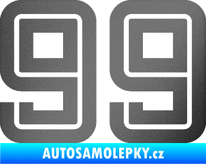 Samolepka Startovní číslo 99 typ 7 grafitová metalíza
