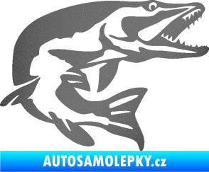 Samolepka Štika 001 pravá grafitová metalíza